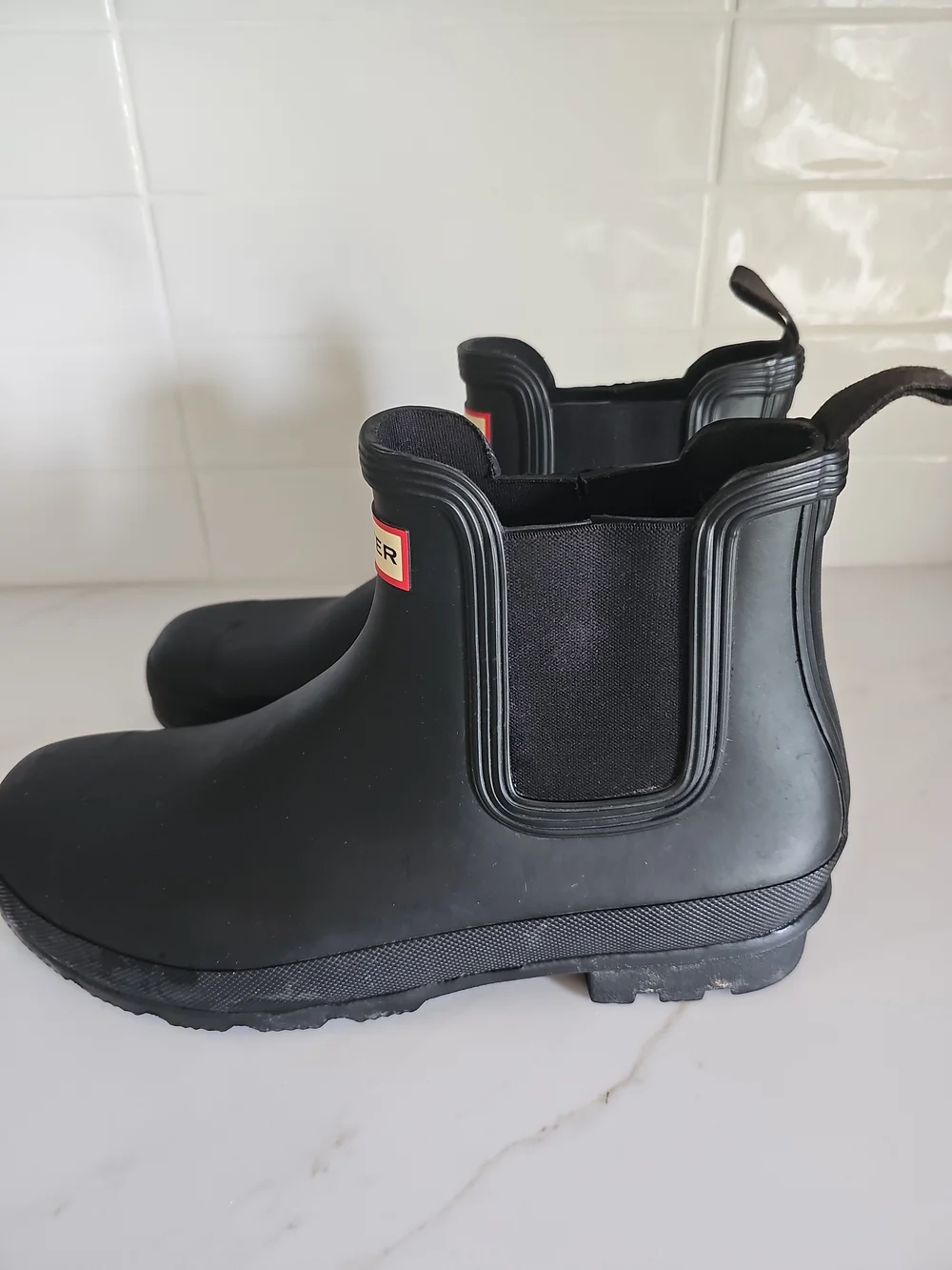 Hunter Men's Original Chelsea Waterproof Rain Boots - Black - Size US 11